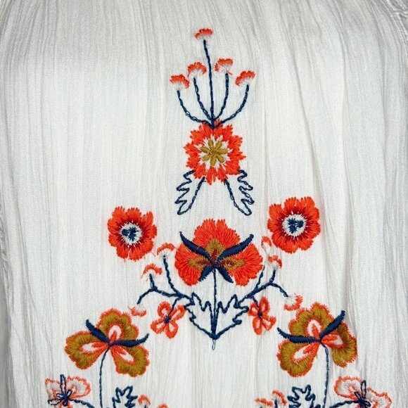 Taylor & Sage White Floral Embroidered Chiffon Long Sleeve Dress Size XS - Picture 5 of 10